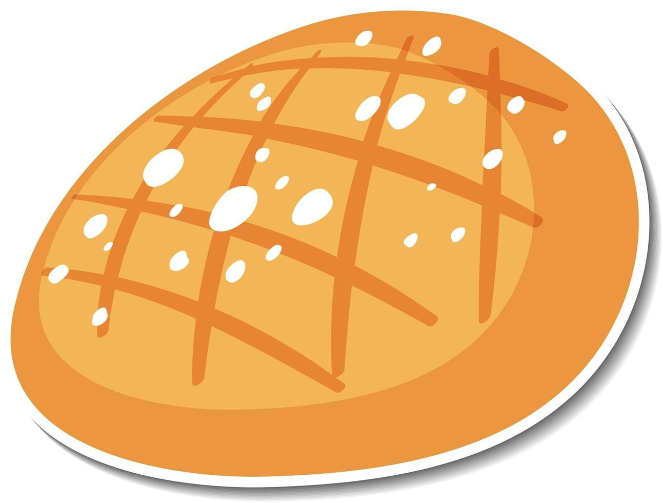 Rye round bread sticker on white background vector