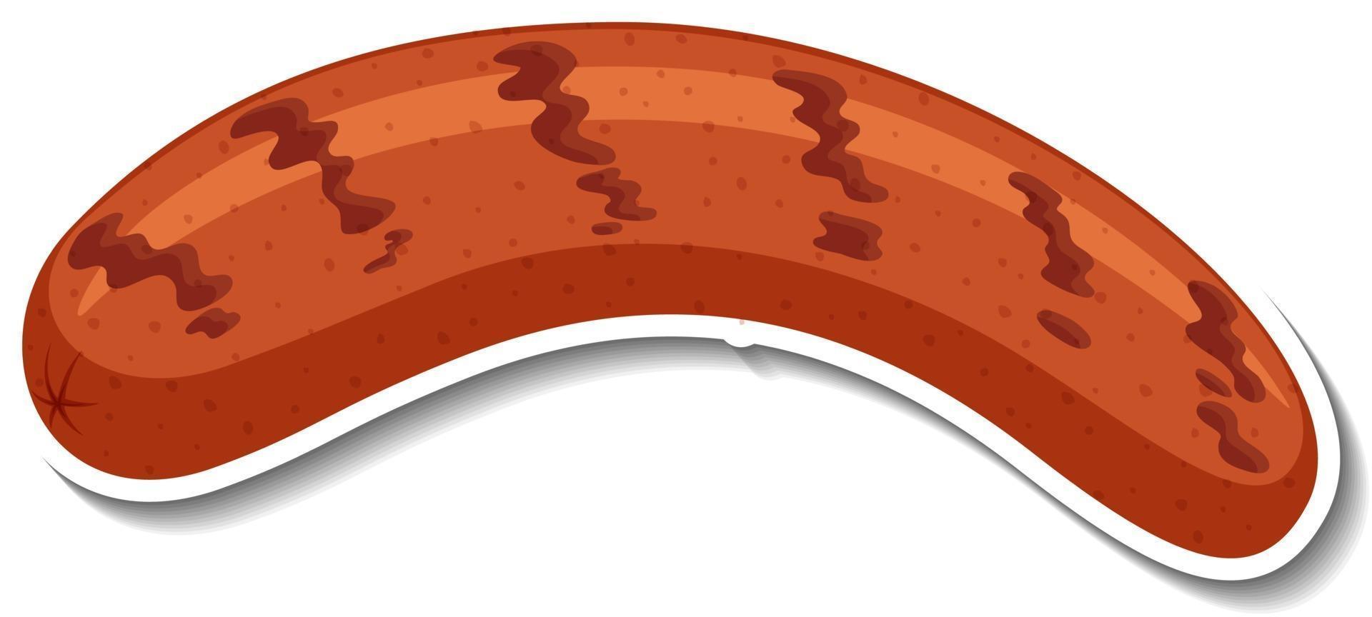 Grilled sausage sticker on white background vector