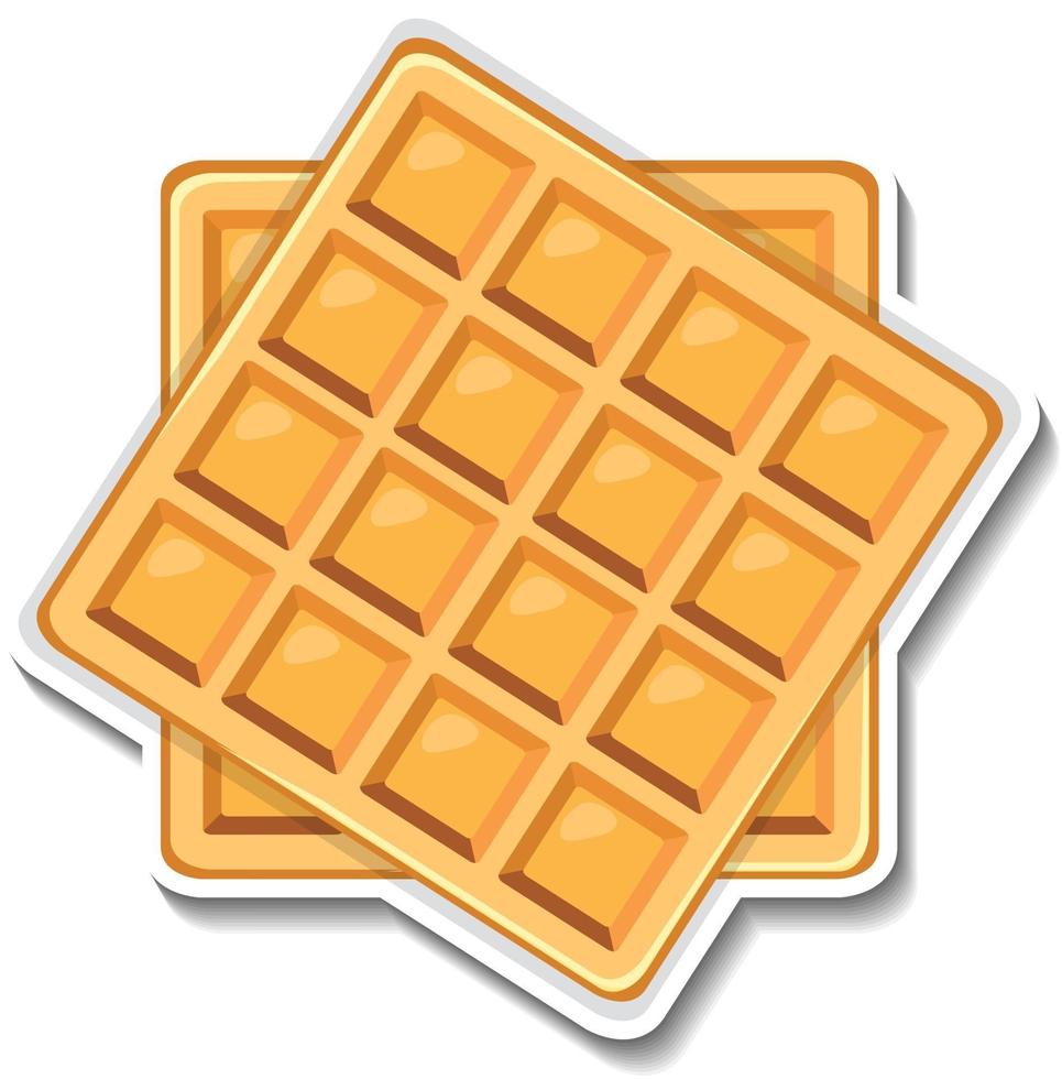 Square waffle sticker on white background vector