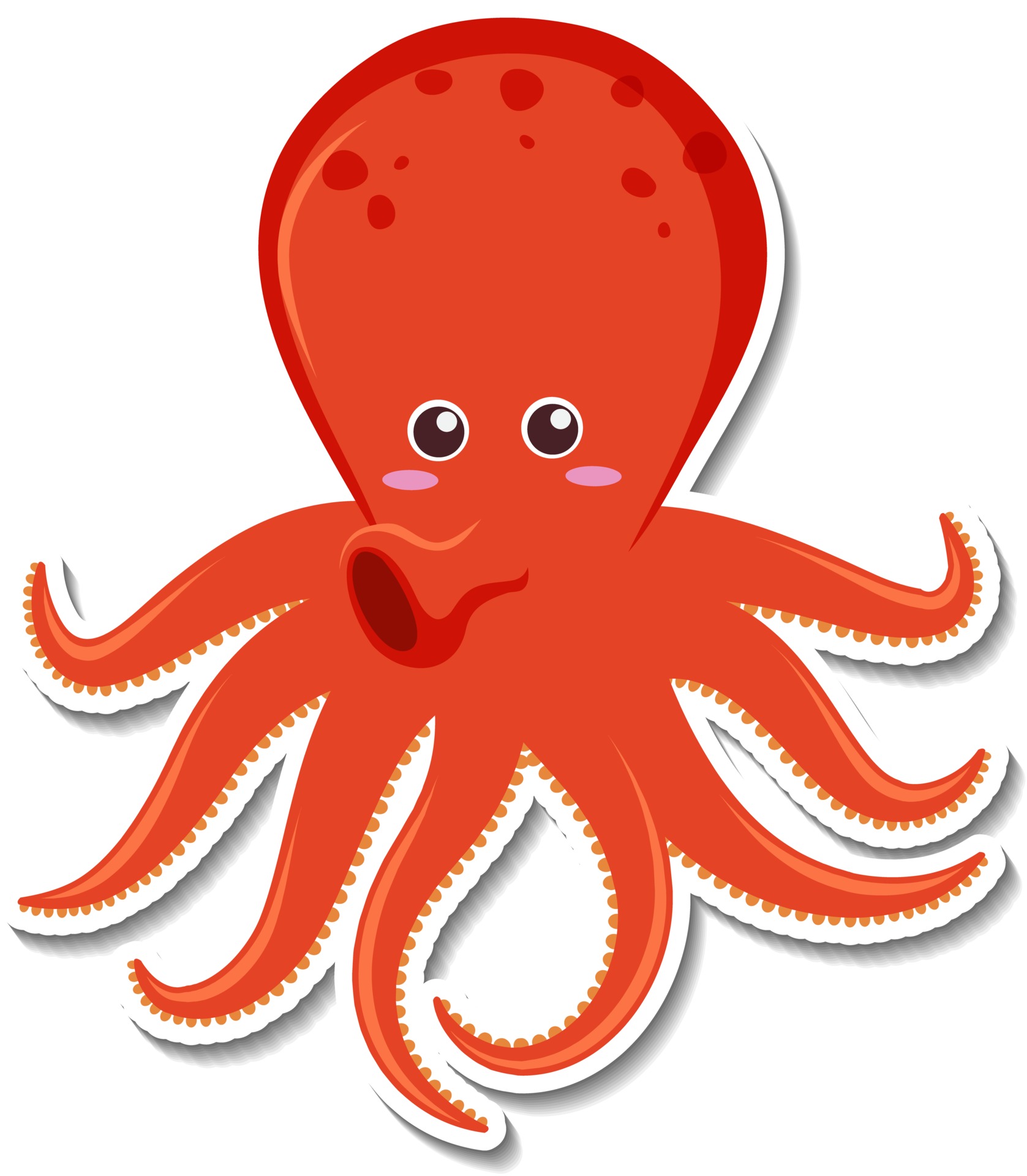 Cute octopus cartoon character sticker 2852708 Vector Art at Vecteezy