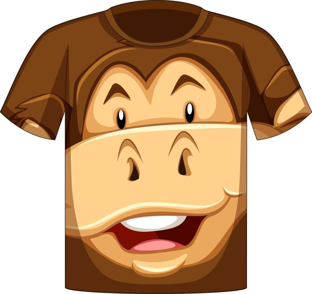 Front of t-shirt with face odf monkey pattern vector