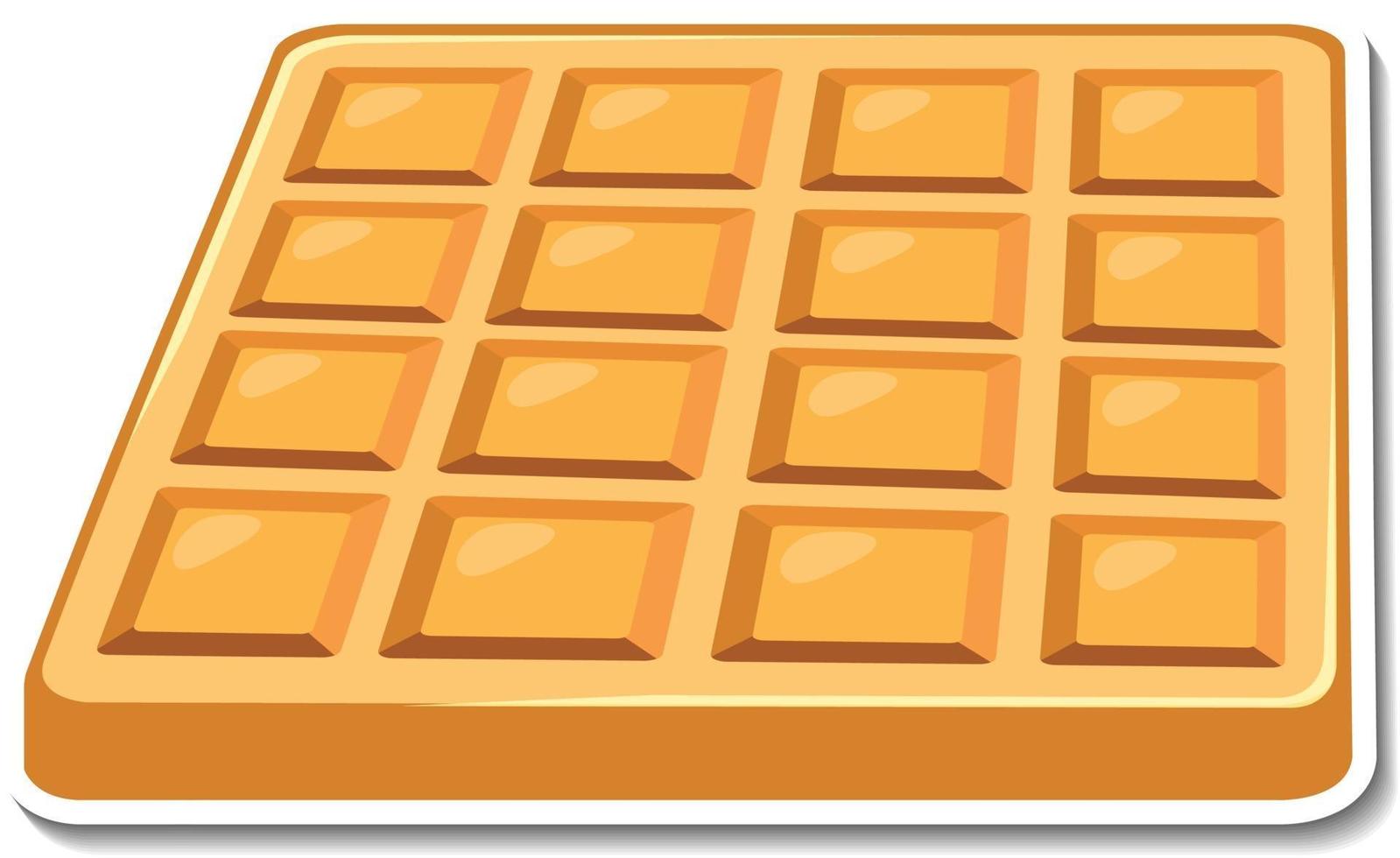 Square waffle sticker on white background vector