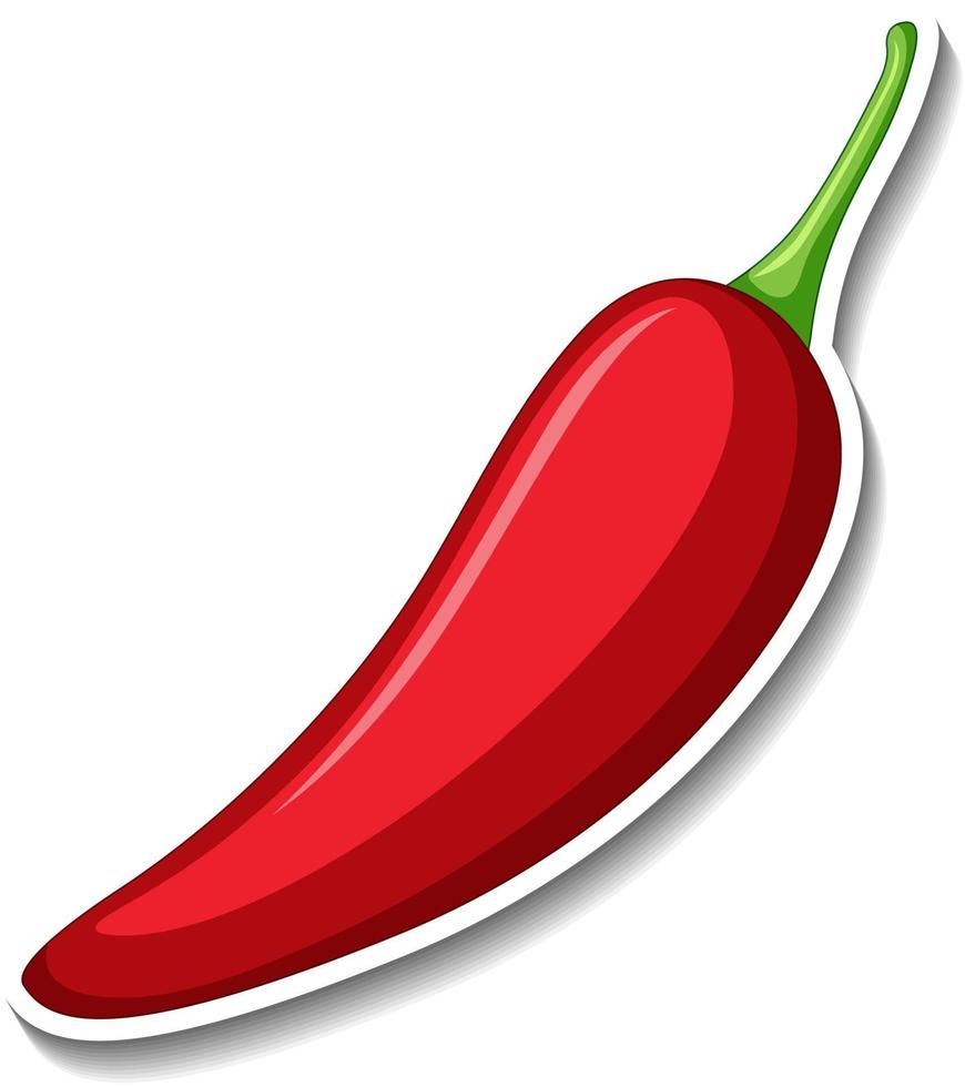 Red chilli sticker on white background vector