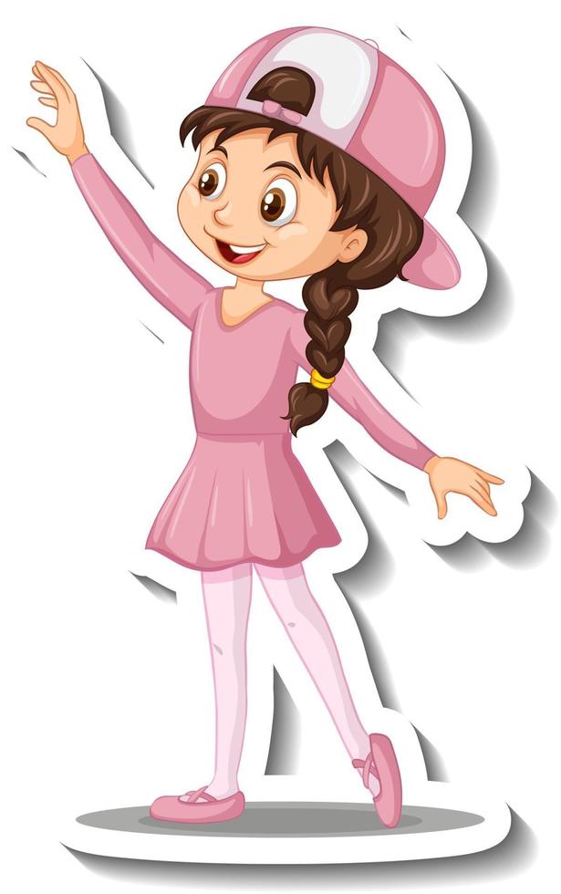 Pegatina De Personaje De Dibujos Animados Con Una Nina Bailando Ballet 2852769 Vector En Vecteezy