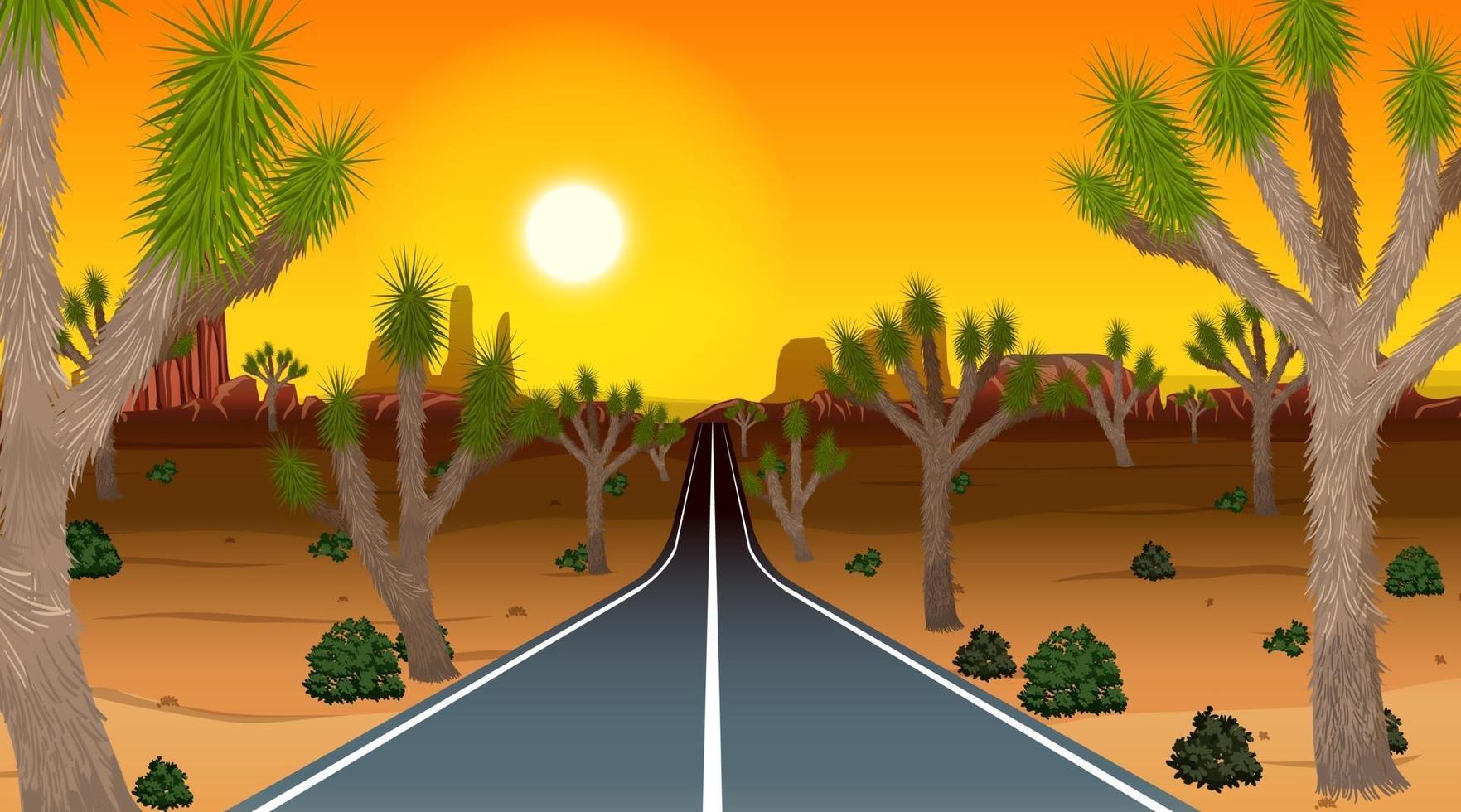 Desert day time scene vector