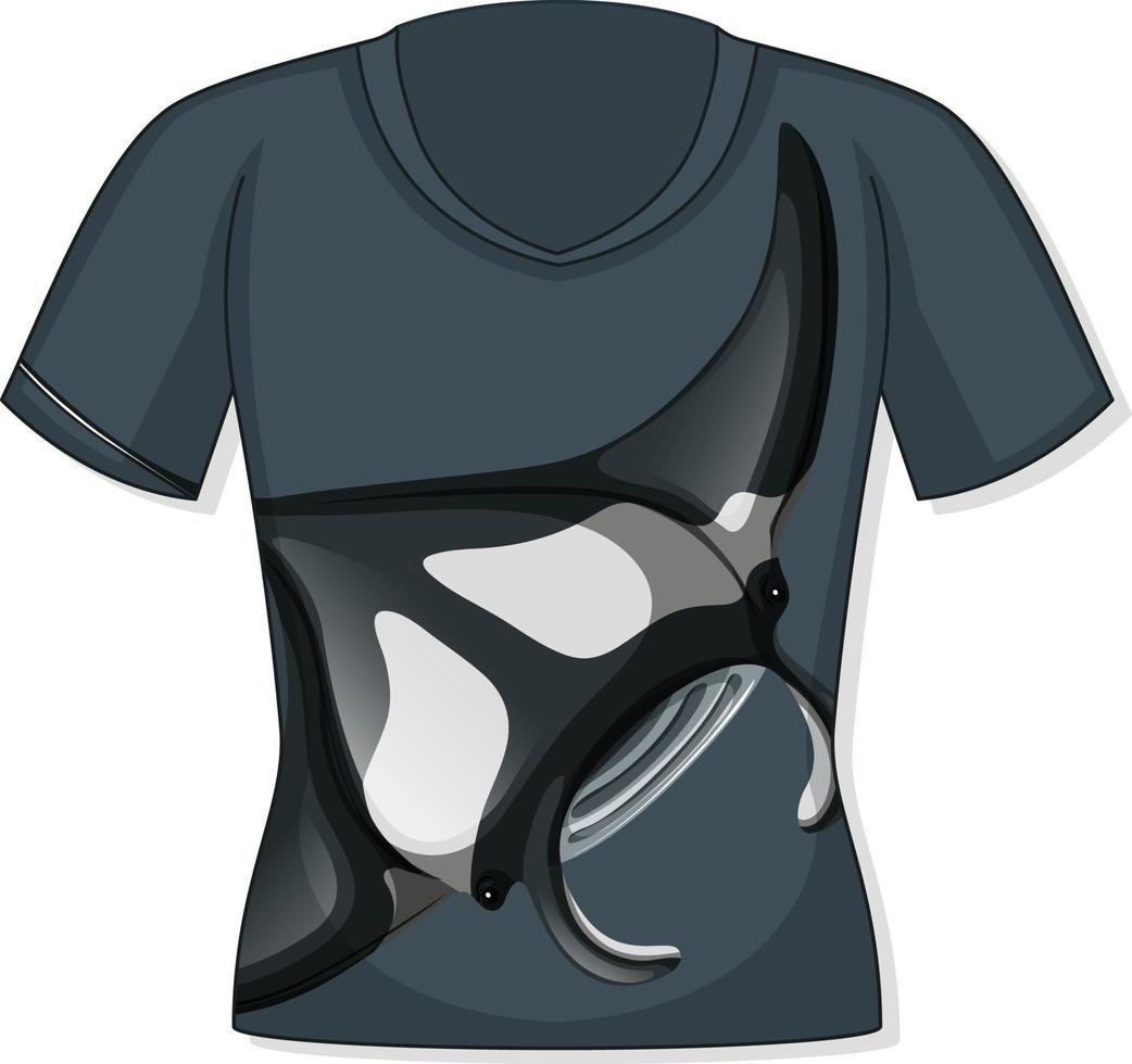 Front of t-shirt with stingray pattern vector