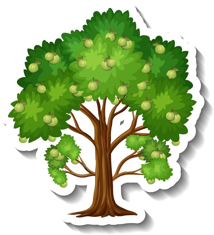 Guava tree sticker on white background vector