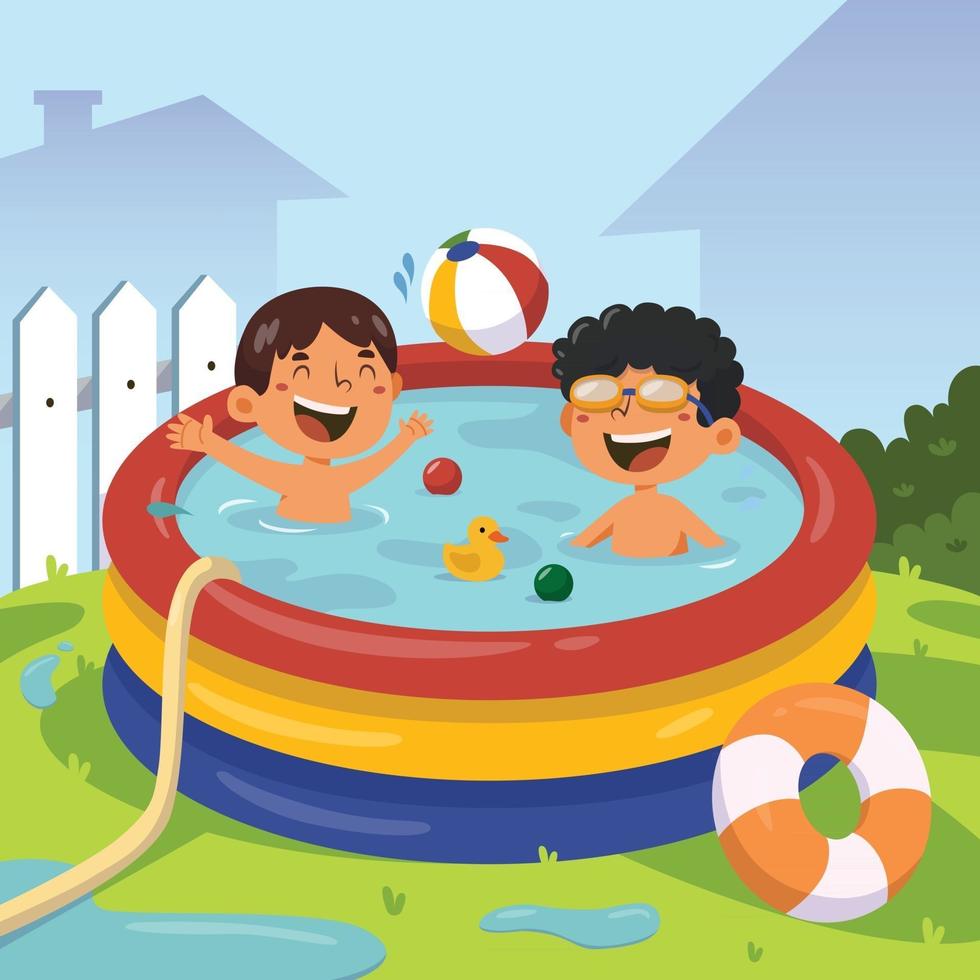 Swimming Activity on Summer vector
