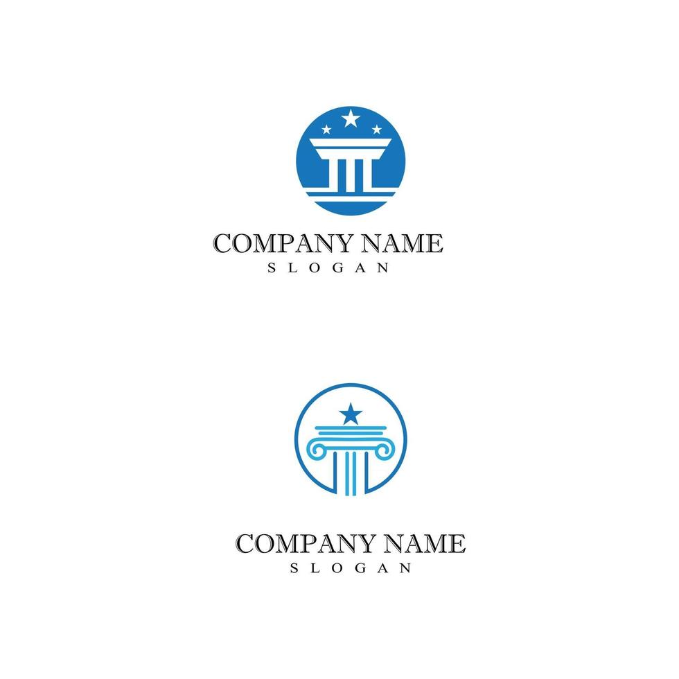 Ancient Pillar Columns Greek Rome Athens Historical Building logo design vector