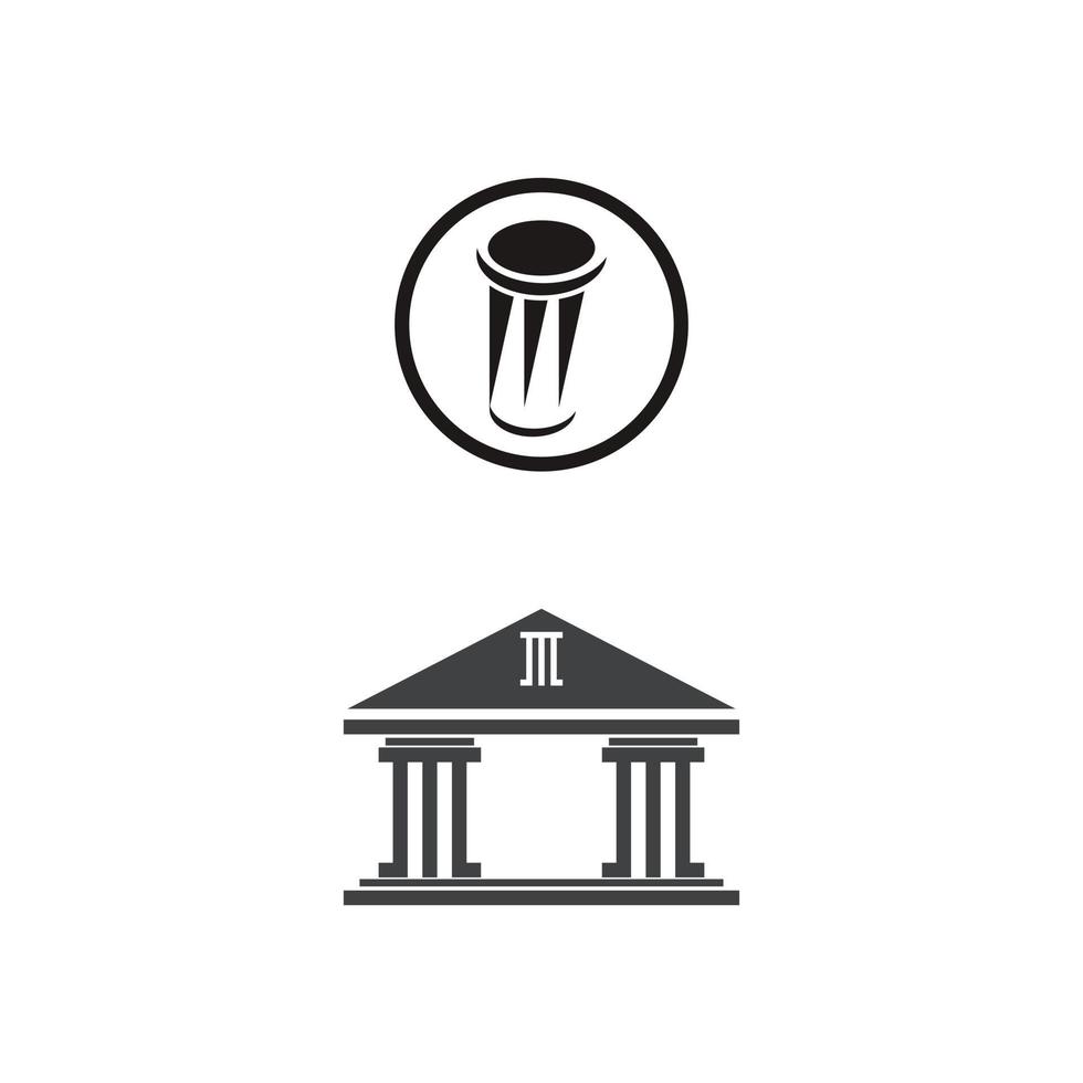 Ancient Pillar Columns Greek Rome Athens Historical Building logo design vector