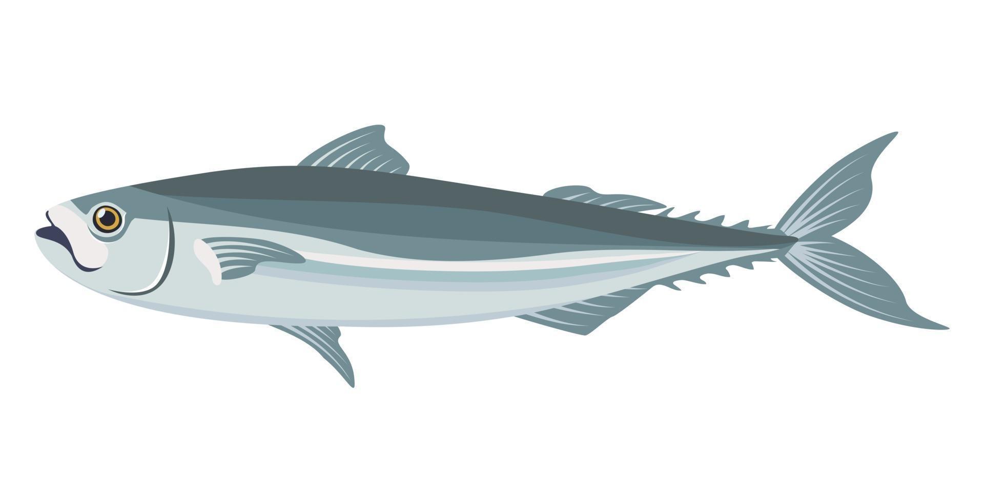 ilustración vectorial de dibujos animados objeto aislado pescado fresco vector