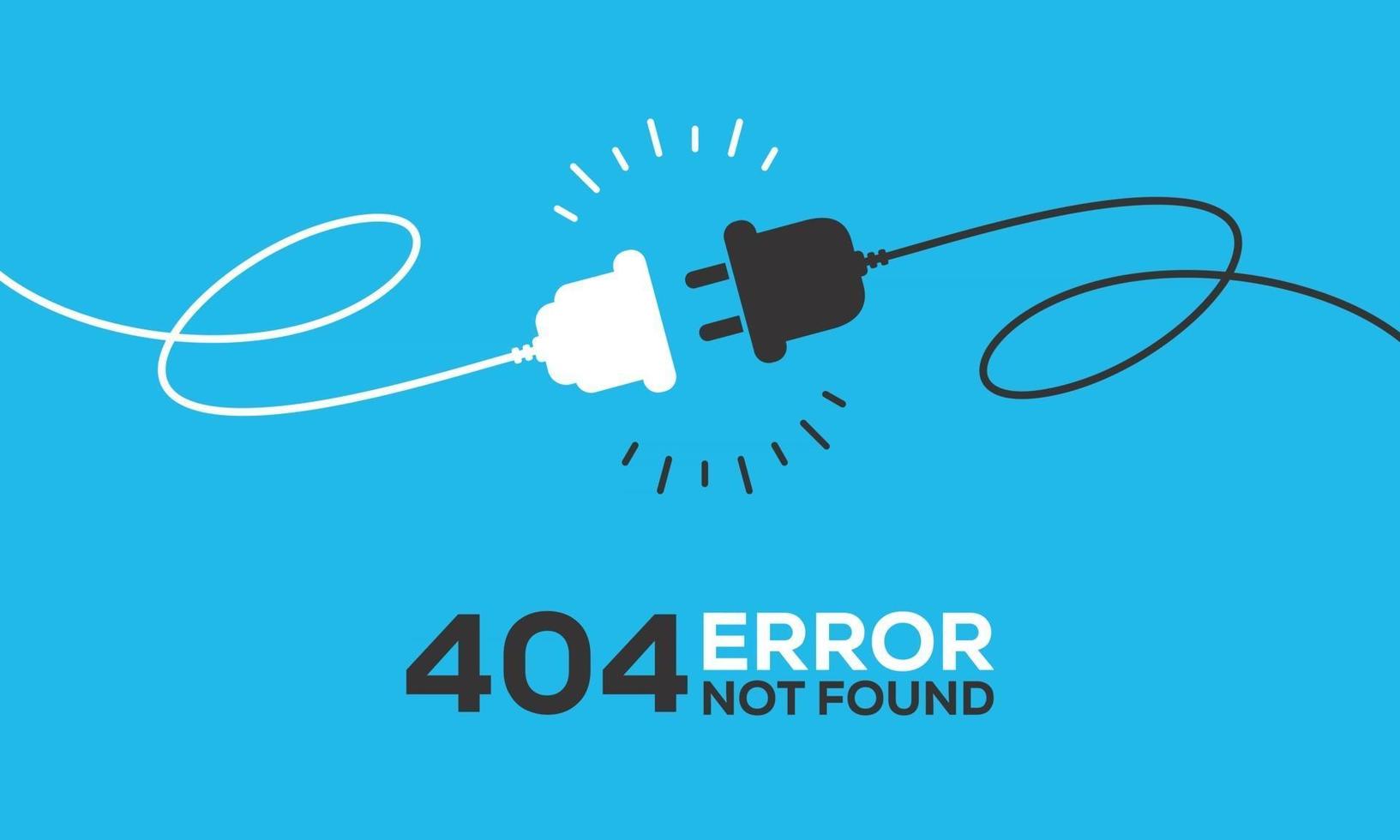 Electric socket with a plug. Connection and disconnection concept. Concept of 404 error connection. Electric plug and outlet socket unplugged. Wire, cable of energy disconnect vector