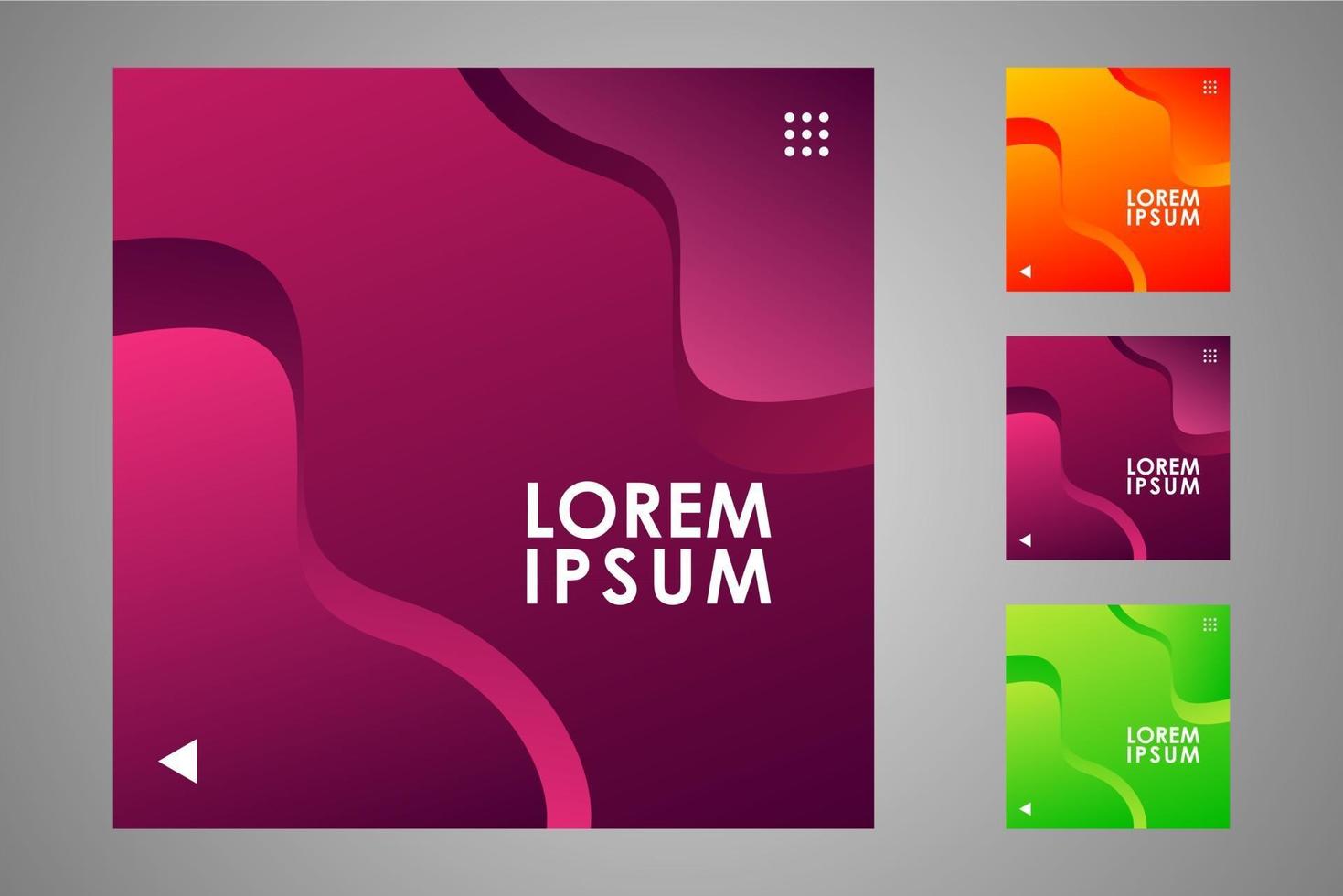 New set of editable minimal banner templates. Suitable for social media posts and web or internet ads. Vector illustration with photo college.