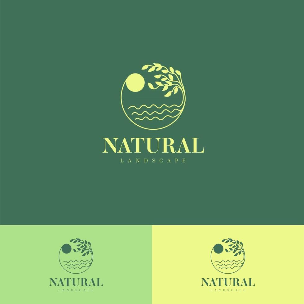 Natural landscape logo icon design vector