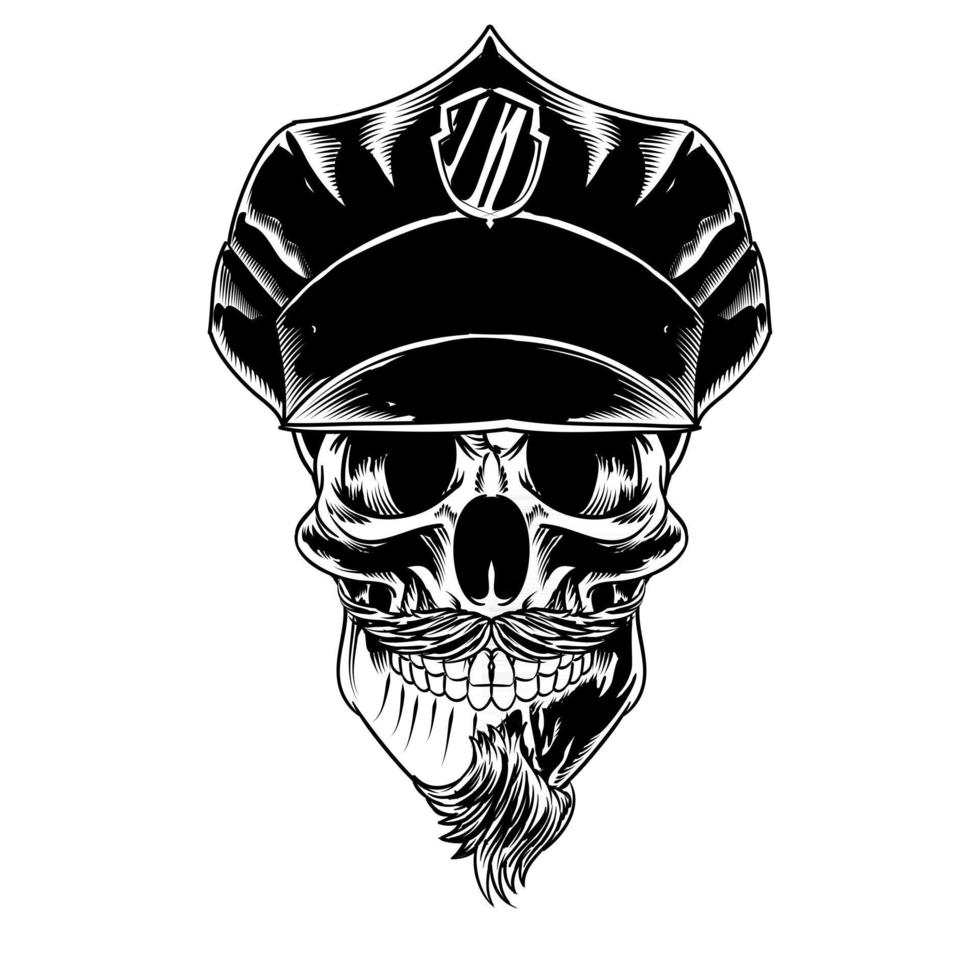 Isolated Skull with Mustache mascot vector