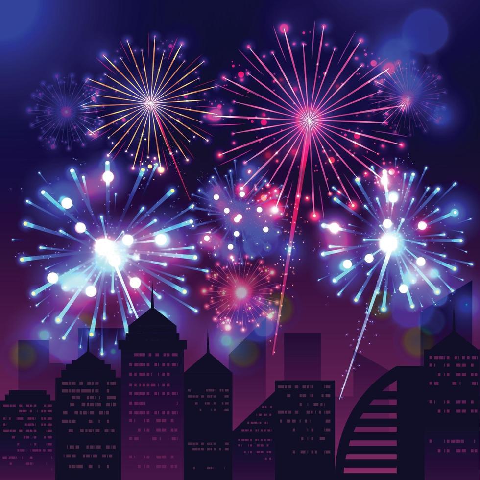 Firework in the City vector