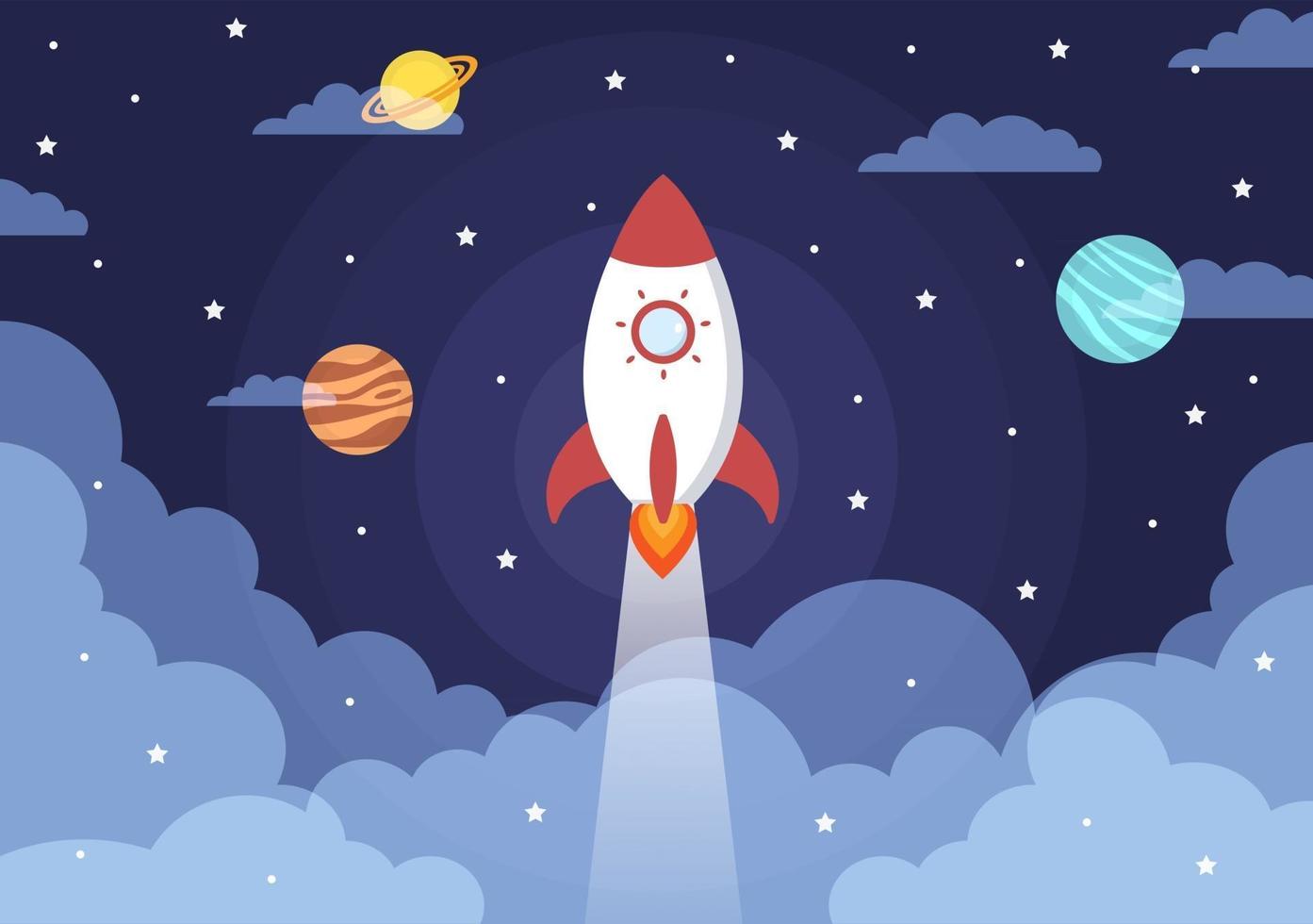 Cute Astronaut In Space Background Illustration vector