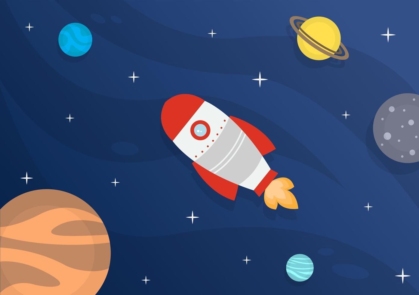 Cute Astronaut In Space Background Illustration vector