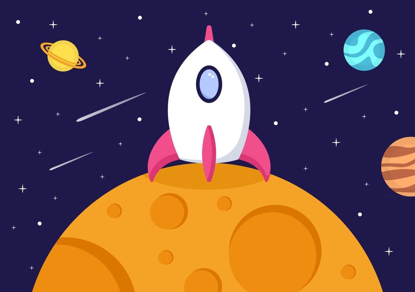 Cute Astronaut In Space Background Illustration vector