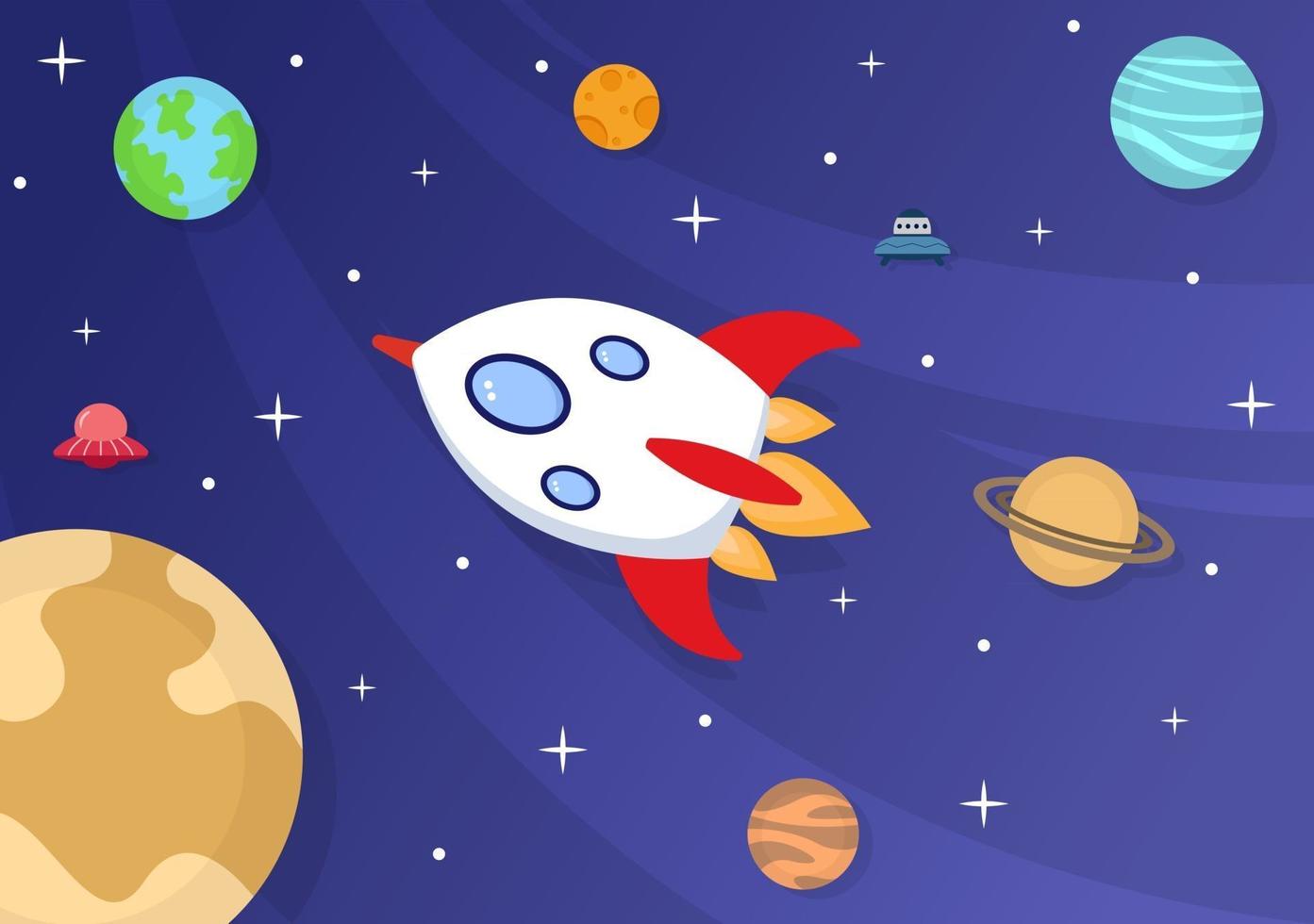 Cute Astronaut In Space Background Illustration vector