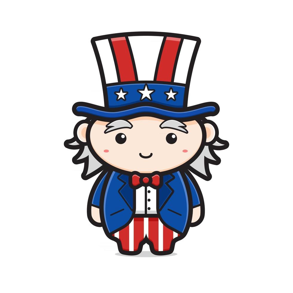 Old cartoon celebrating the USA independence day vector