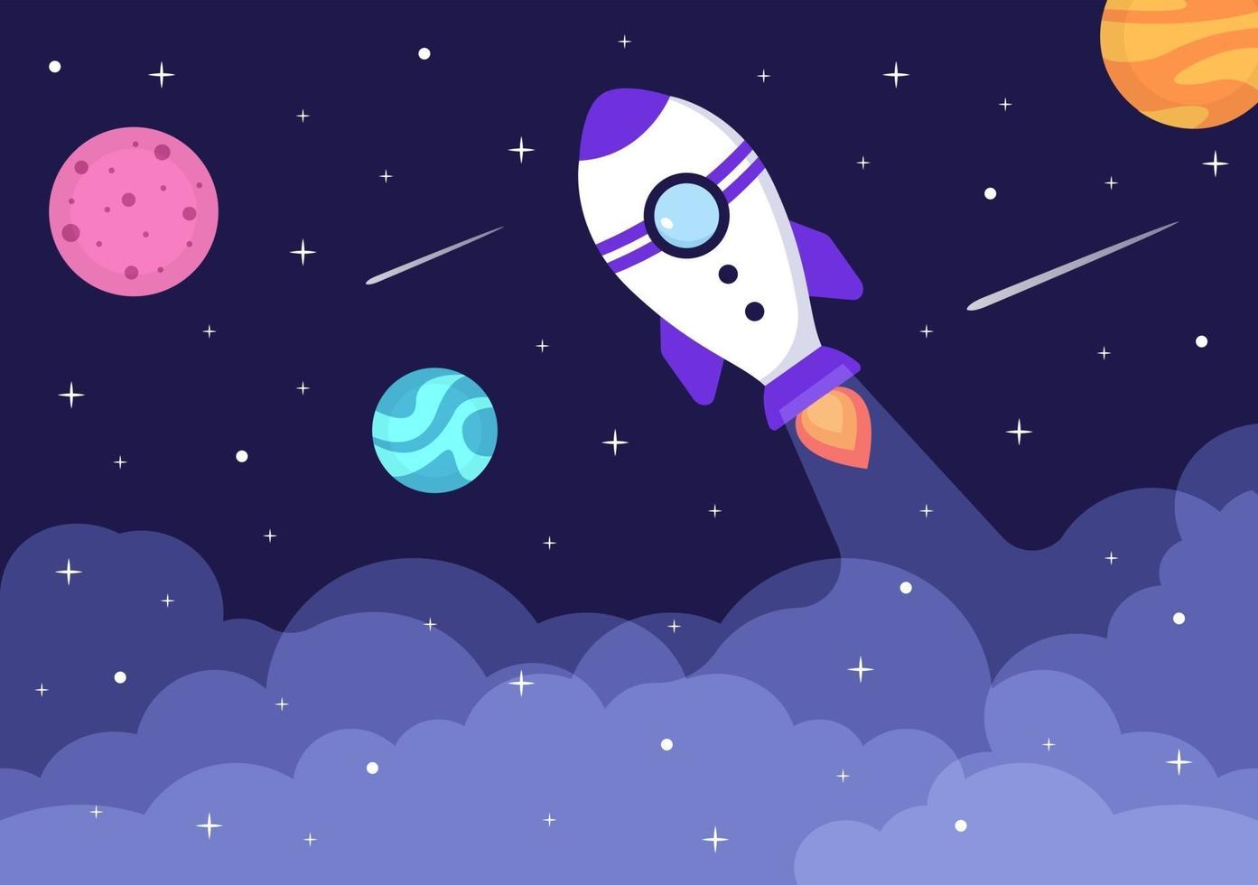 Cute Astronaut In Space Background Illustration vector