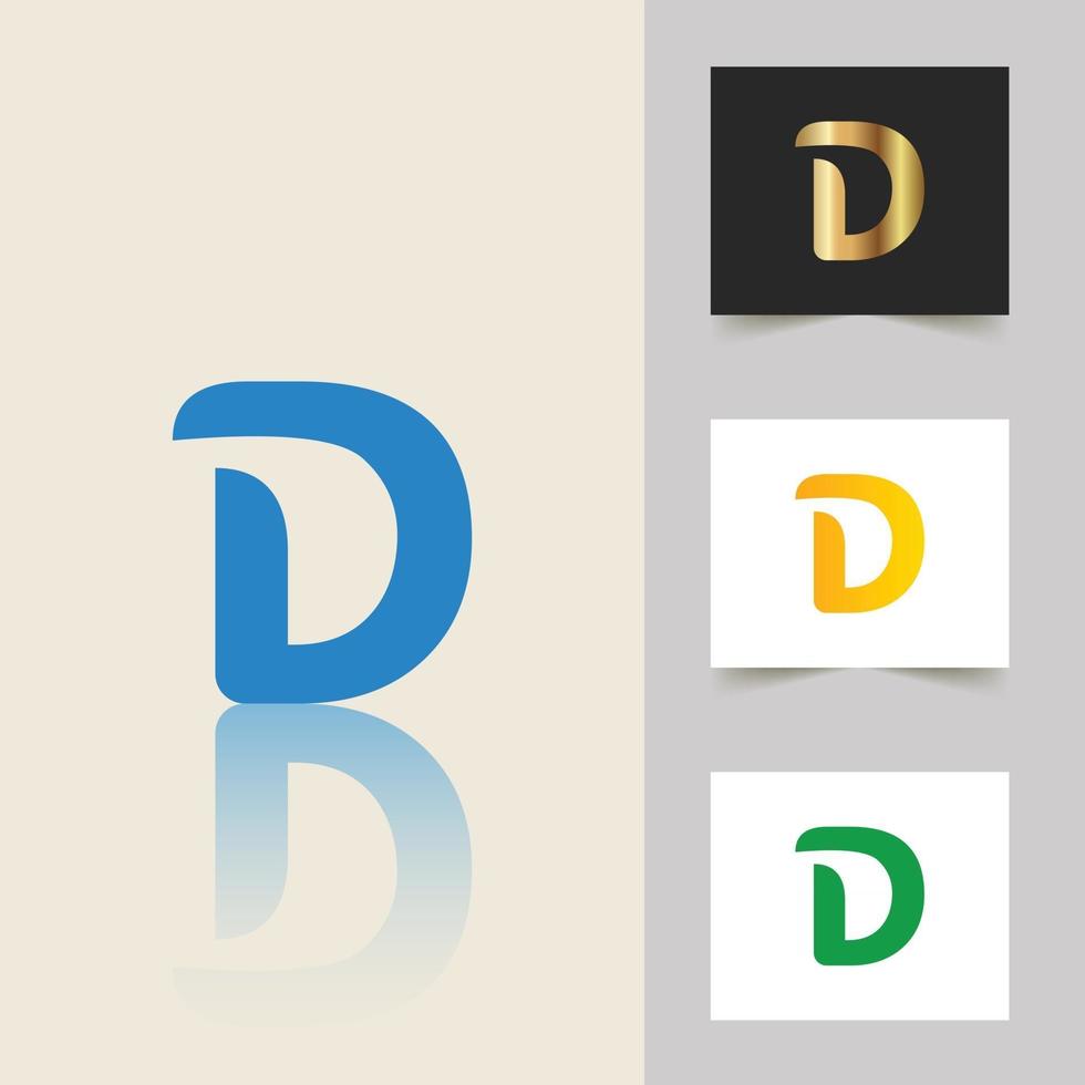 D letter logo professional abstract design vector