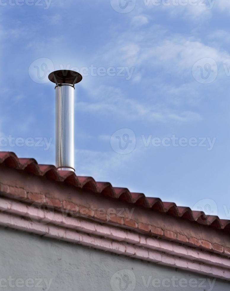 Chimneys in the town of Almenara de Adaja in the province of Valladolid in Castilla y Leon, Spain photo