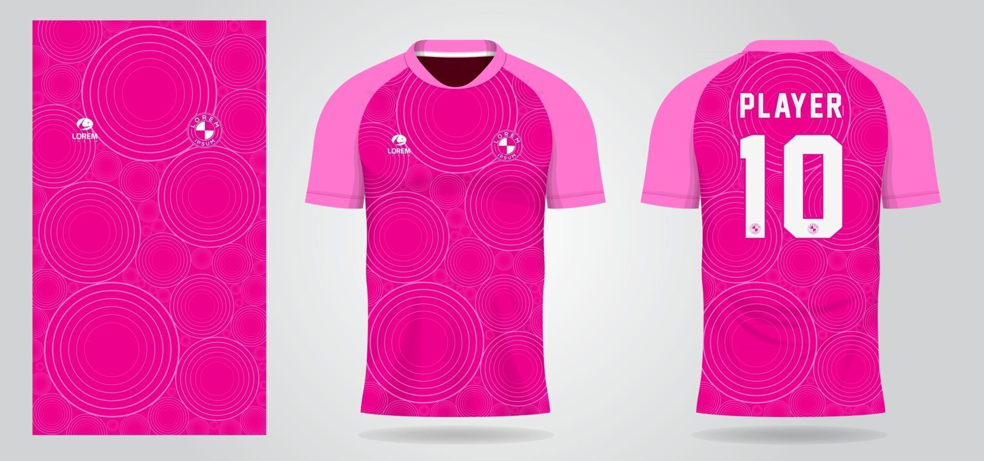 pink sports jersey template for team uniforms and Soccer t shirt design
