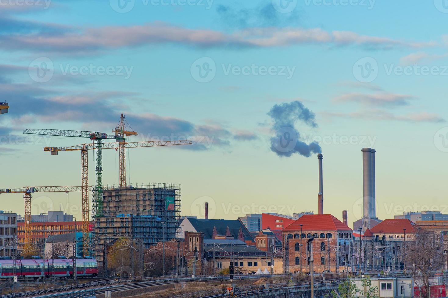 A glimpse of Berlin with trams and pollutants photo