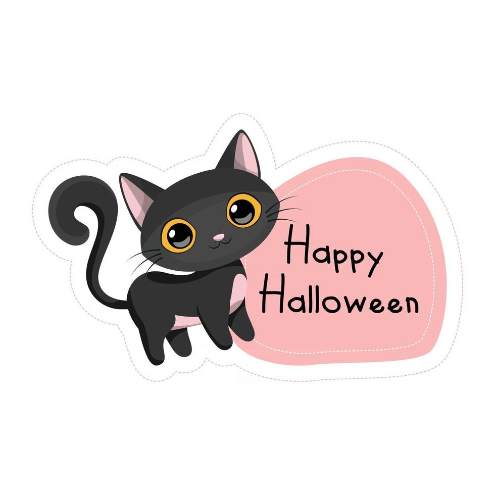 happy halloween sticker vector