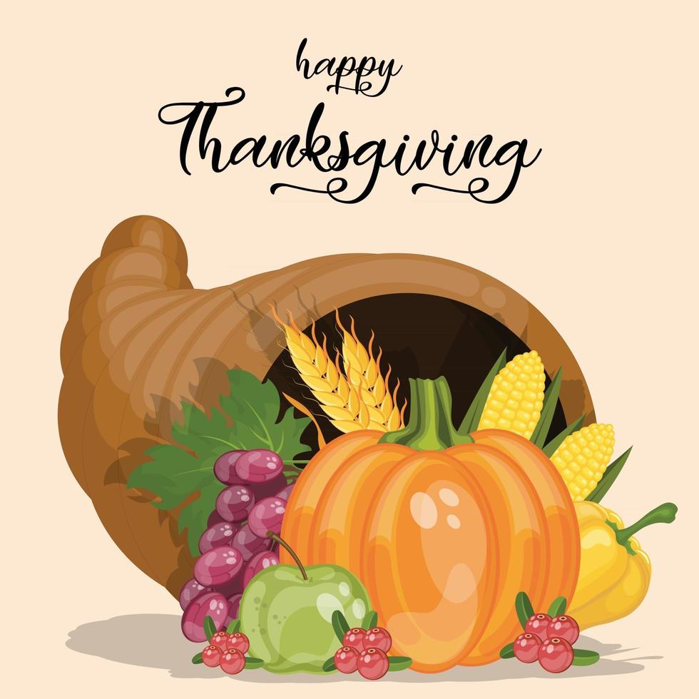 Happy thanksgiving day card vector