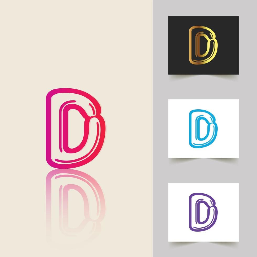 diseño abstracto profesional del logotipo de la letra d vector