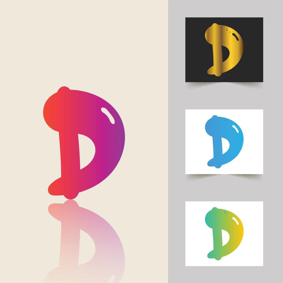 D letter logo professional abstract design vector