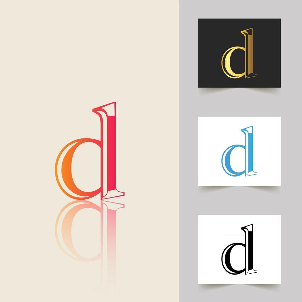 D letter logo professional abstract design vector