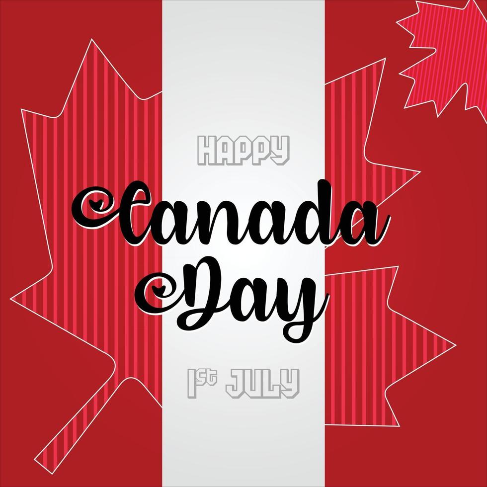 Celebration of Canada Day on maple leaf vector