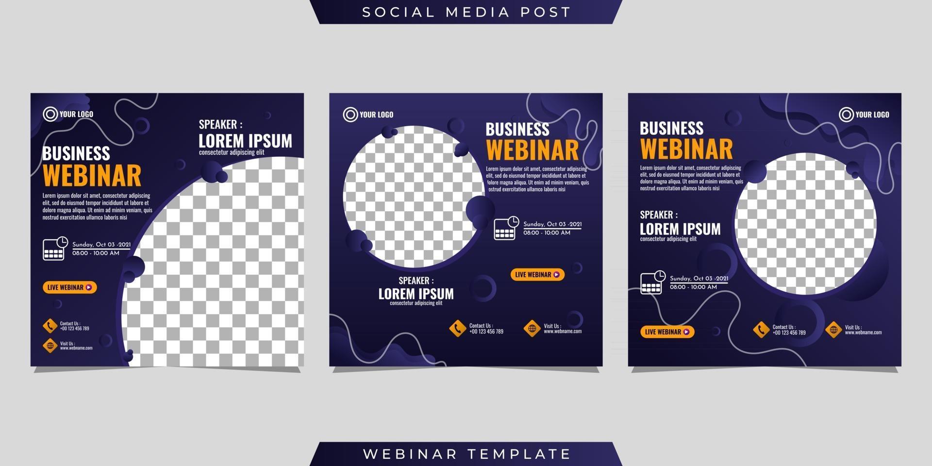 Creative design collection of social media story post templates on a dark purple gradient background vector