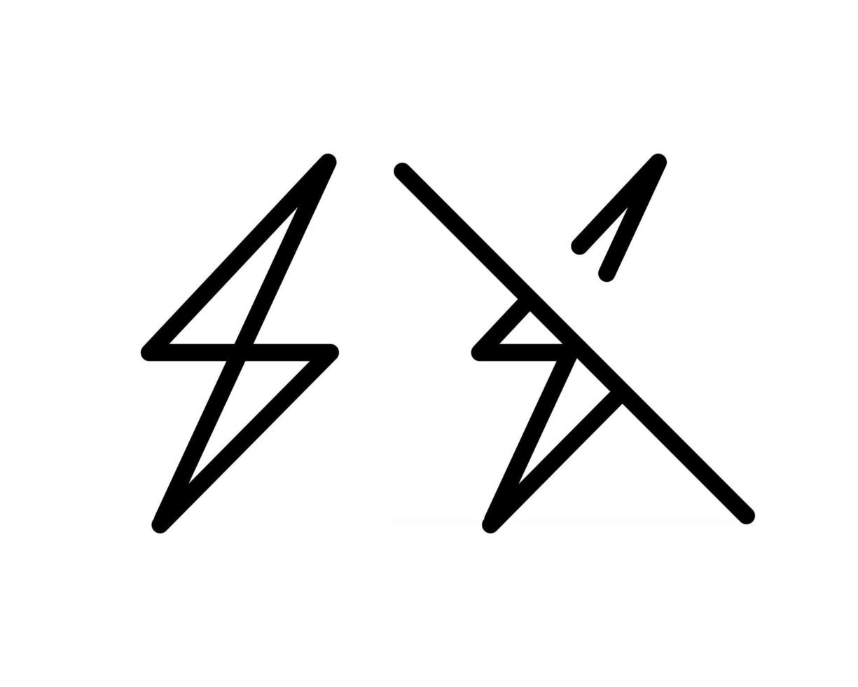 vector de icono de perno de iluminación. símbolo plano simple. Ilustración de pictograma negro perfecto sobre fondo blanco.