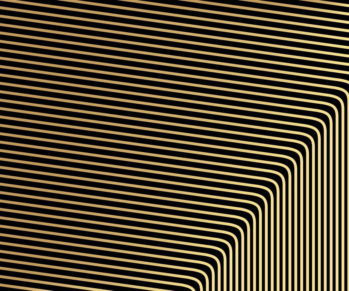 Striped gold texture, Abstract warped Diagonal Striped Background, waved lines texture. Brand new style for your business design, vector template for your ideas