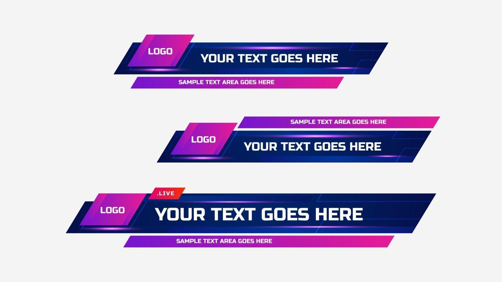 Vector of Broadcast News Lower Thirds Template for Television, Video and Media Channel