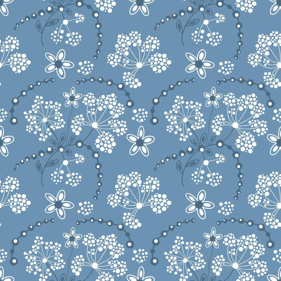 Folk flowers art pattern Floral abstract surface design  Seamless pattern vector