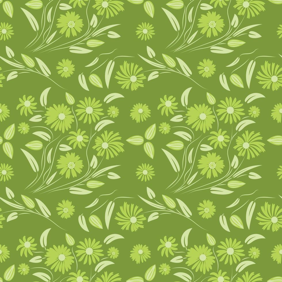 Folk flowers art pattern Floral abstract surface design  Seamless pattern vector