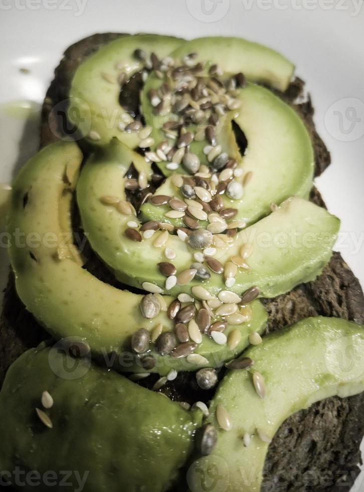Avocado toast with seeds photo
