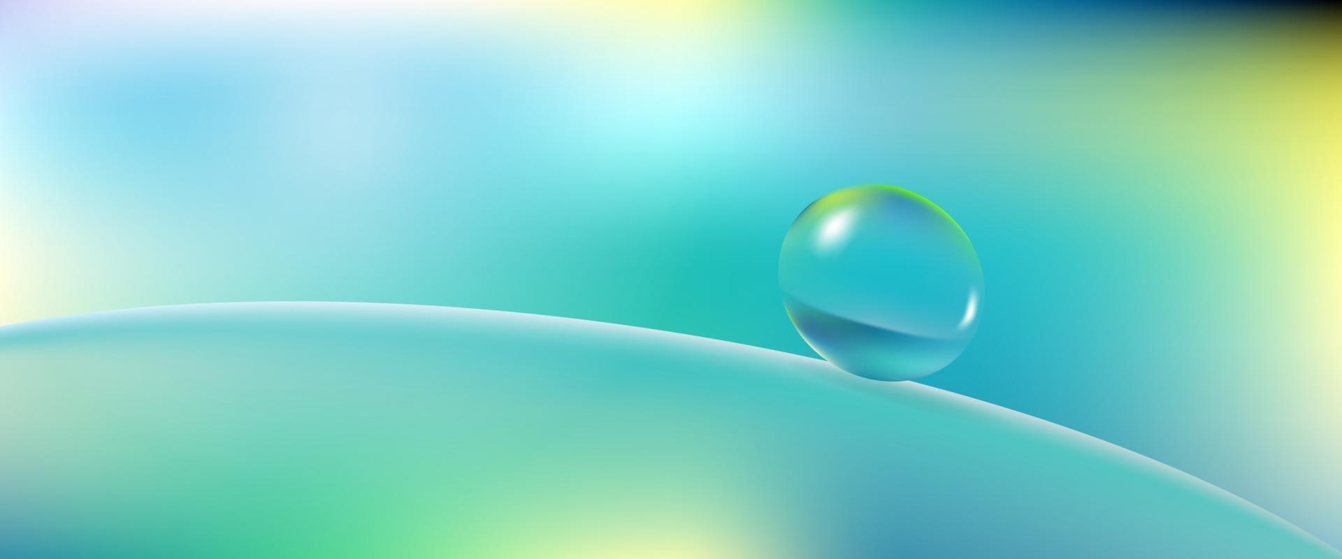esfera de agua sobre superficie lisa vector