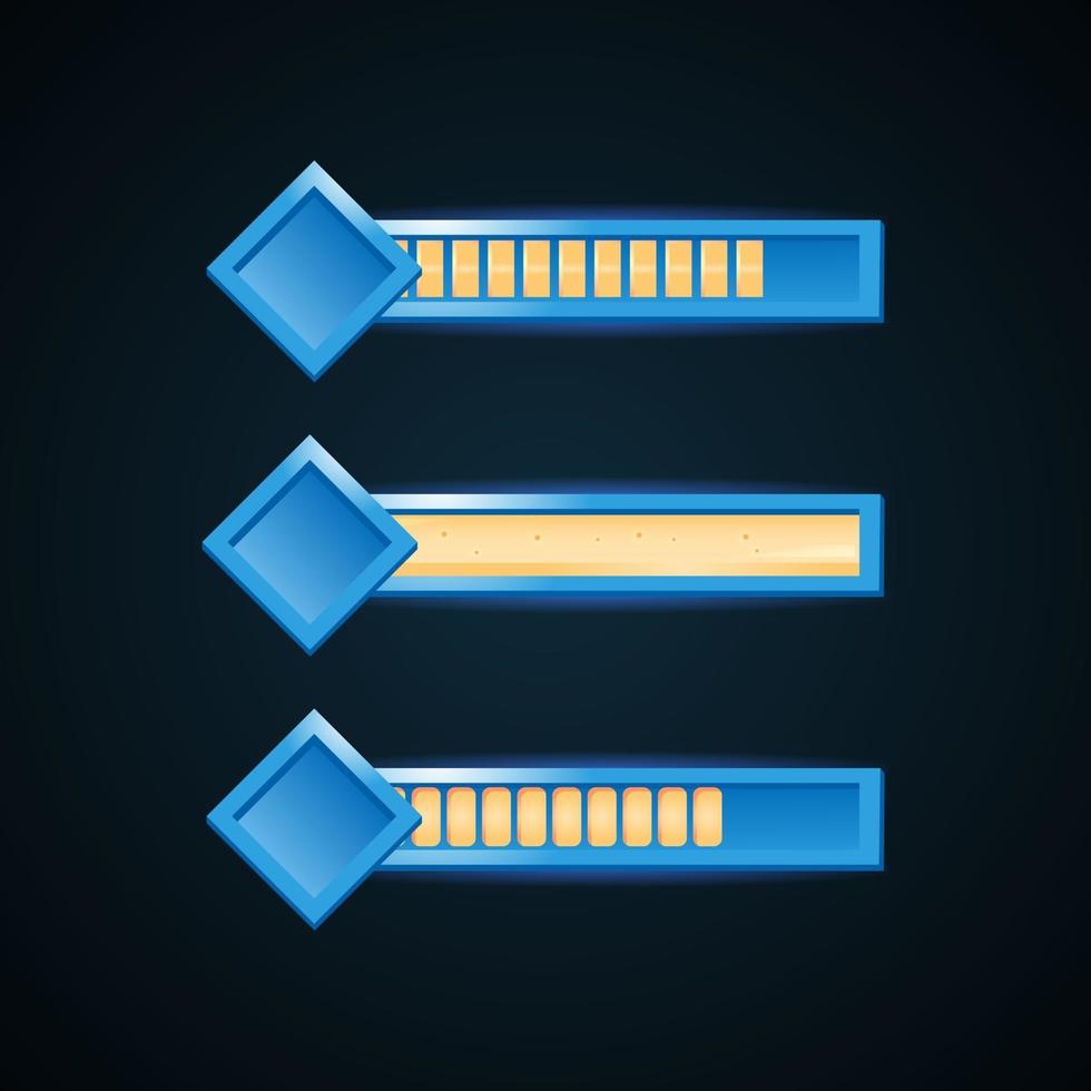 elementos de la interfaz de usuario del juego. barra de juegos de fantasía, barra de salud, etc., adecuada para acción de interfaz gráfica de usuario 2d, rpg, etc., ilustración vectorial vector