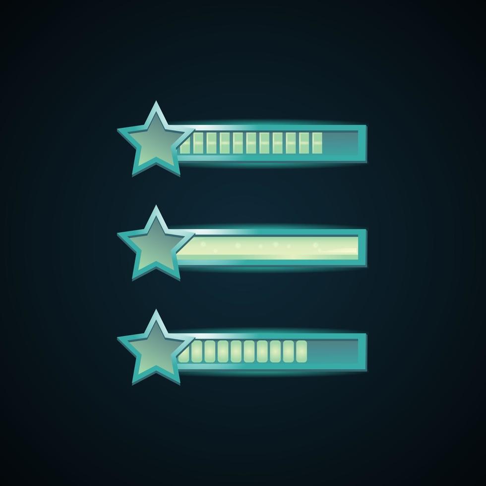 Game elements. Fantasy Star game bar, health bar and etc. Suitable for 2d games action, rpg, and etc. vector Illustration
