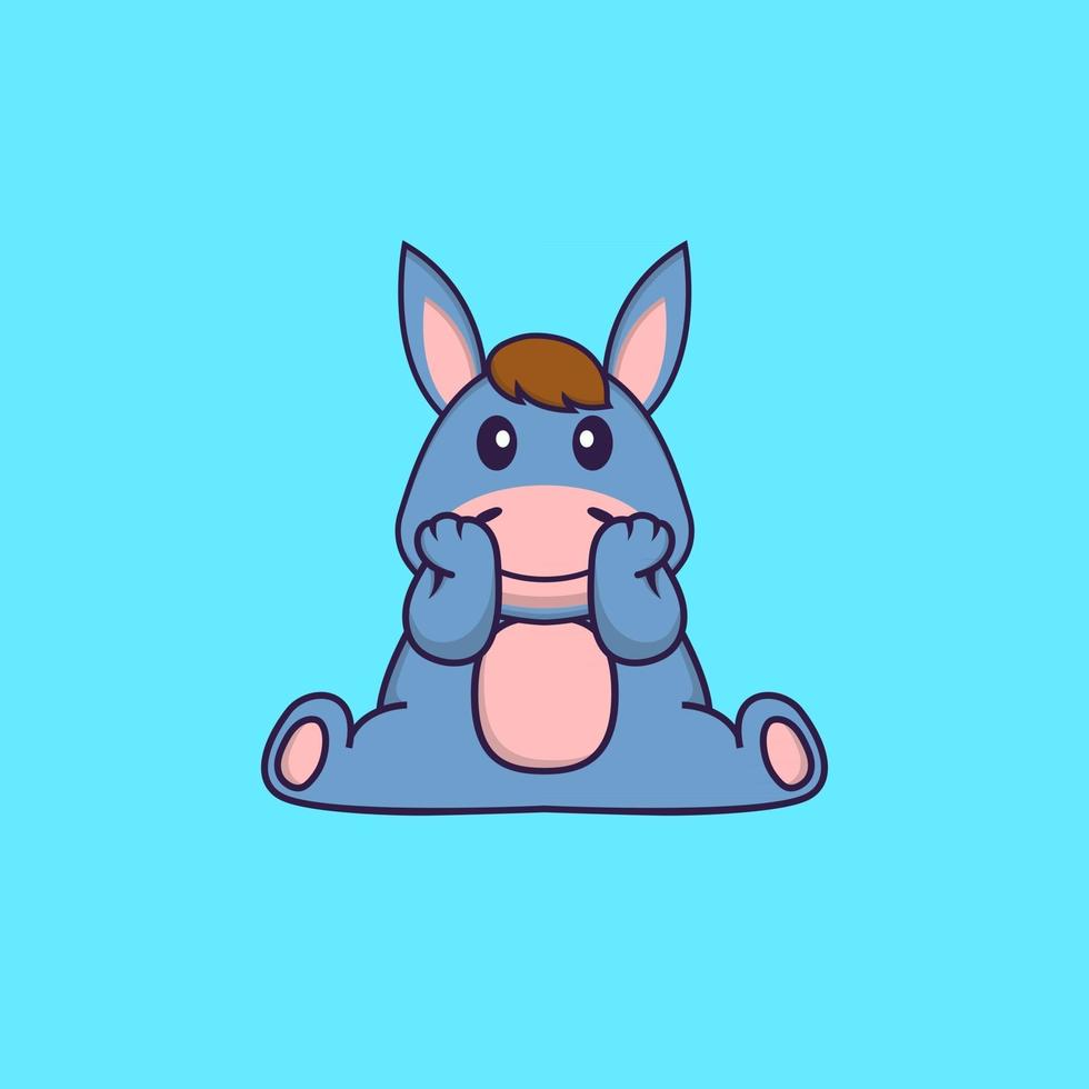 Cute llama is sitting. Animal cartoon concept isolated. Can used for t-shirt, greeting card, invitation card or mascot. Flat Cartoon Style vector