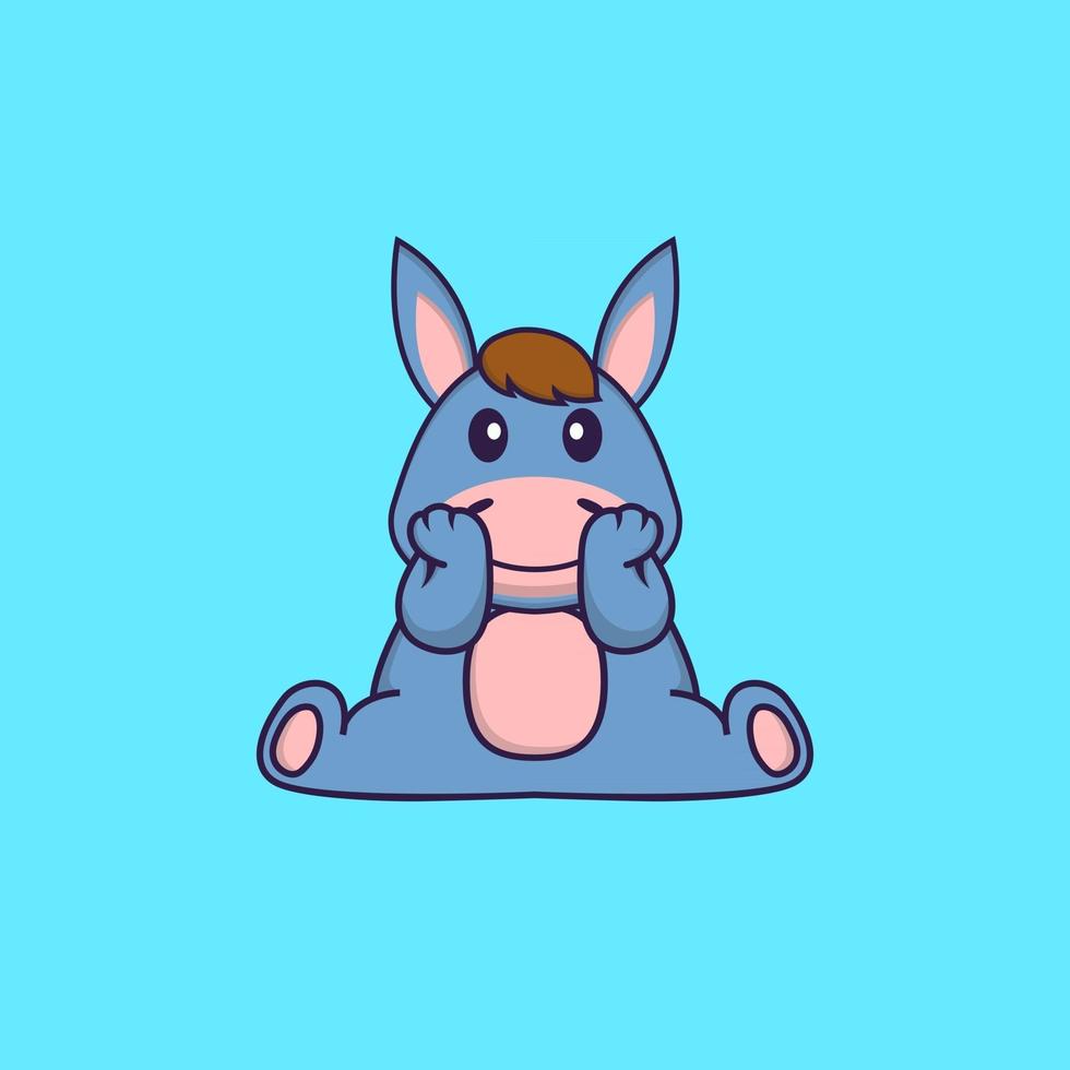 Cute llama is sitting. Animal cartoon concept isolated. Can used for t-shirt, greeting card, invitation card or mascot. Flat Cartoon Style vector