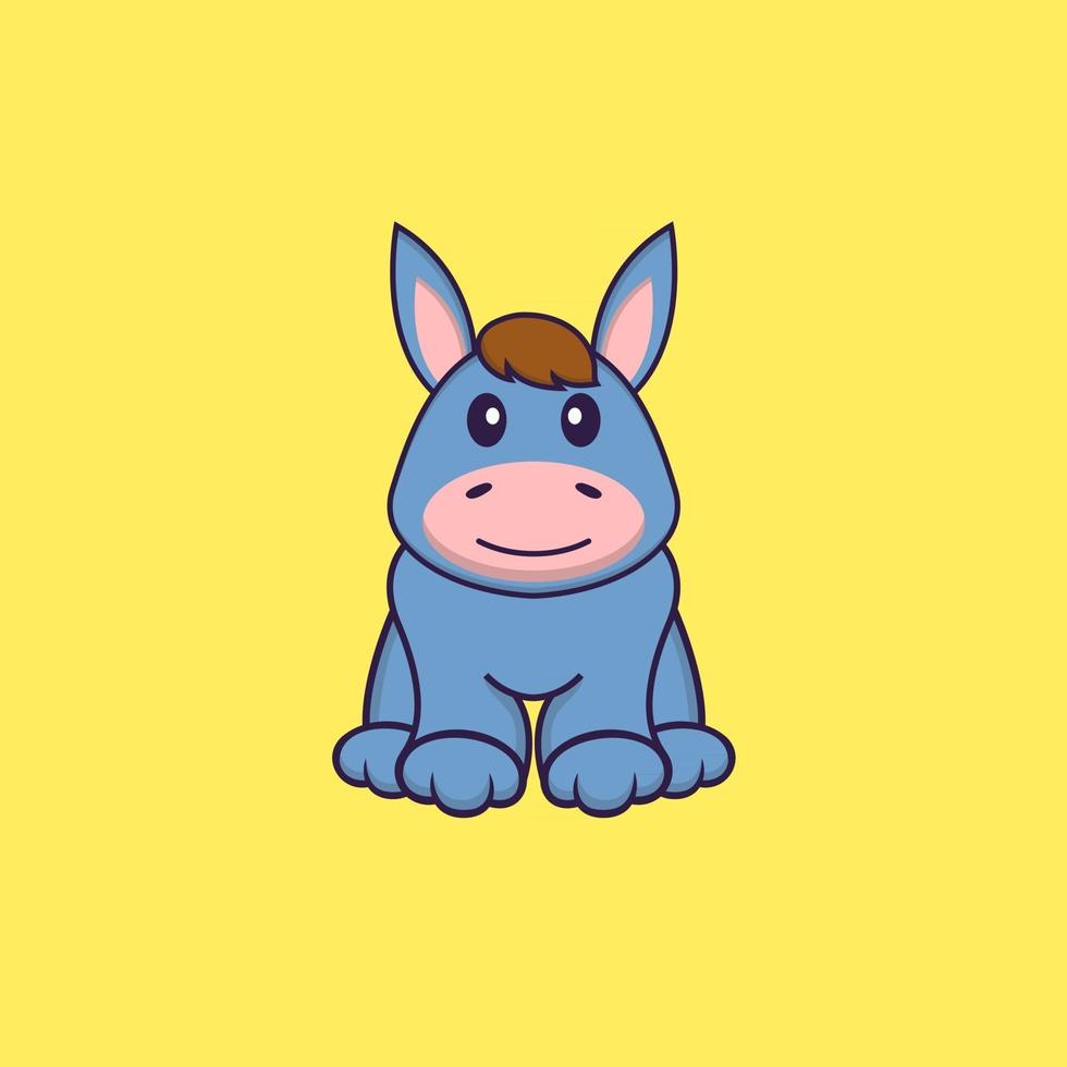 Cute llama is sitting. Animal cartoon concept isolated. Can used for t-shirt, greeting card, invitation card or mascot. Flat Cartoon Style vector