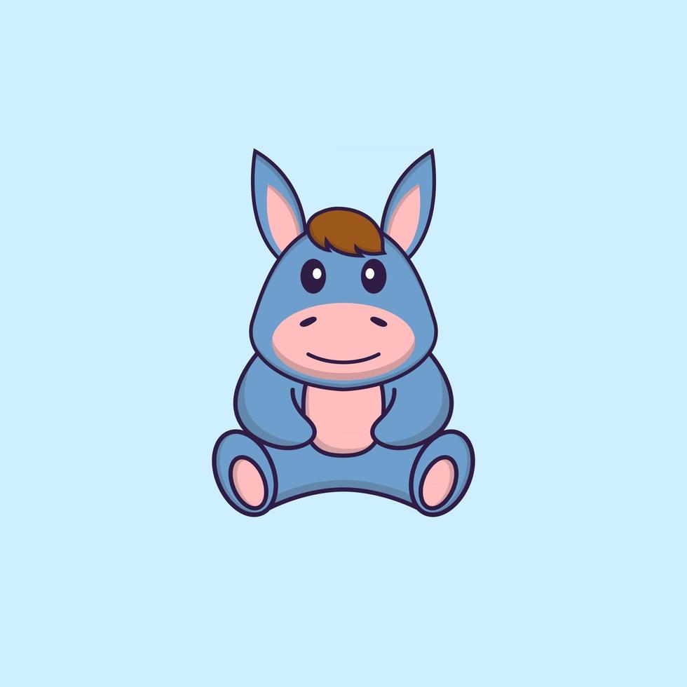 Cute llama is sitting. Animal cartoon concept isolated. Can used for t-shirt, greeting card, invitation card or mascot. Flat Cartoon Style vector